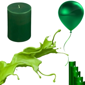 Resim Dıştan Boyama Sıvı Metalik Yeşil Mum Boyası 30 cc